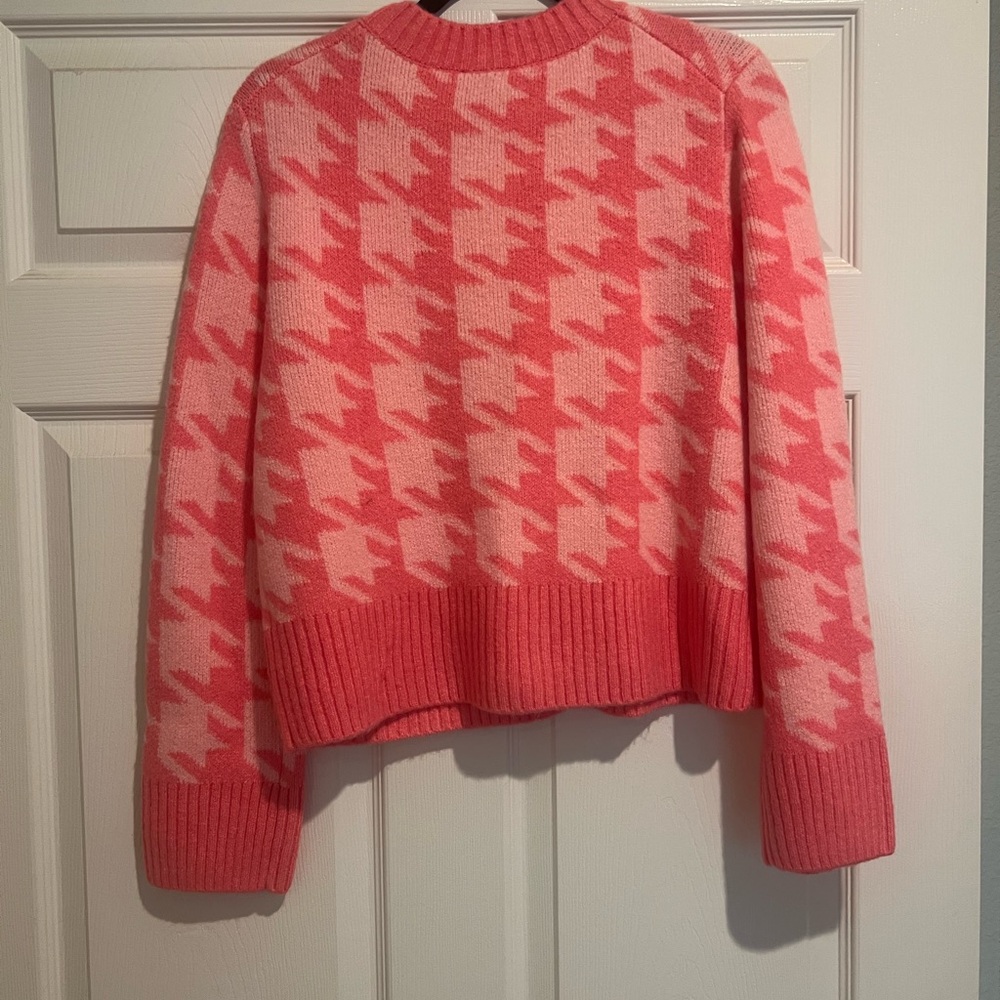 CeCe Coral Houndstooth Cardigan- brand new with tags - Picture 2 of 3